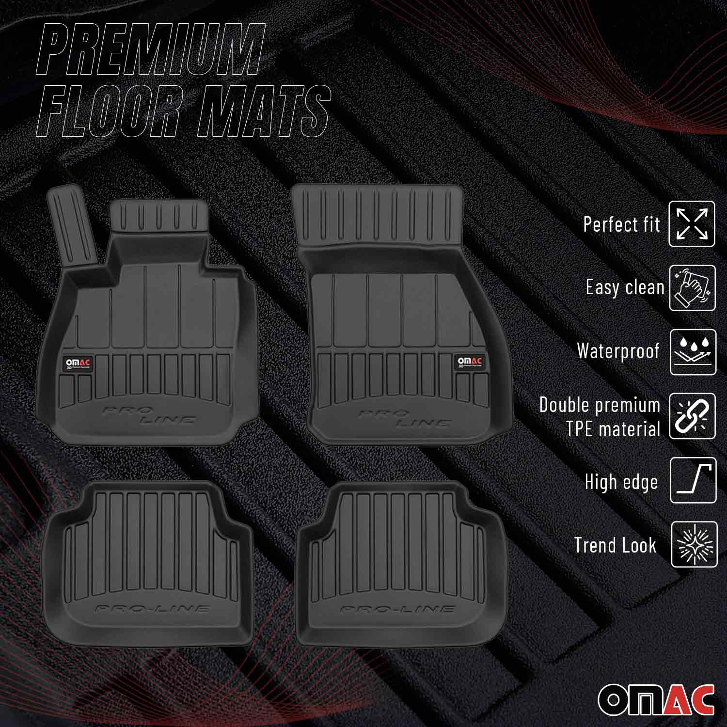OMAC Premium Alfombrillas De Coche para Mini Clubman F54 2015-2024 TPE Goma 4x