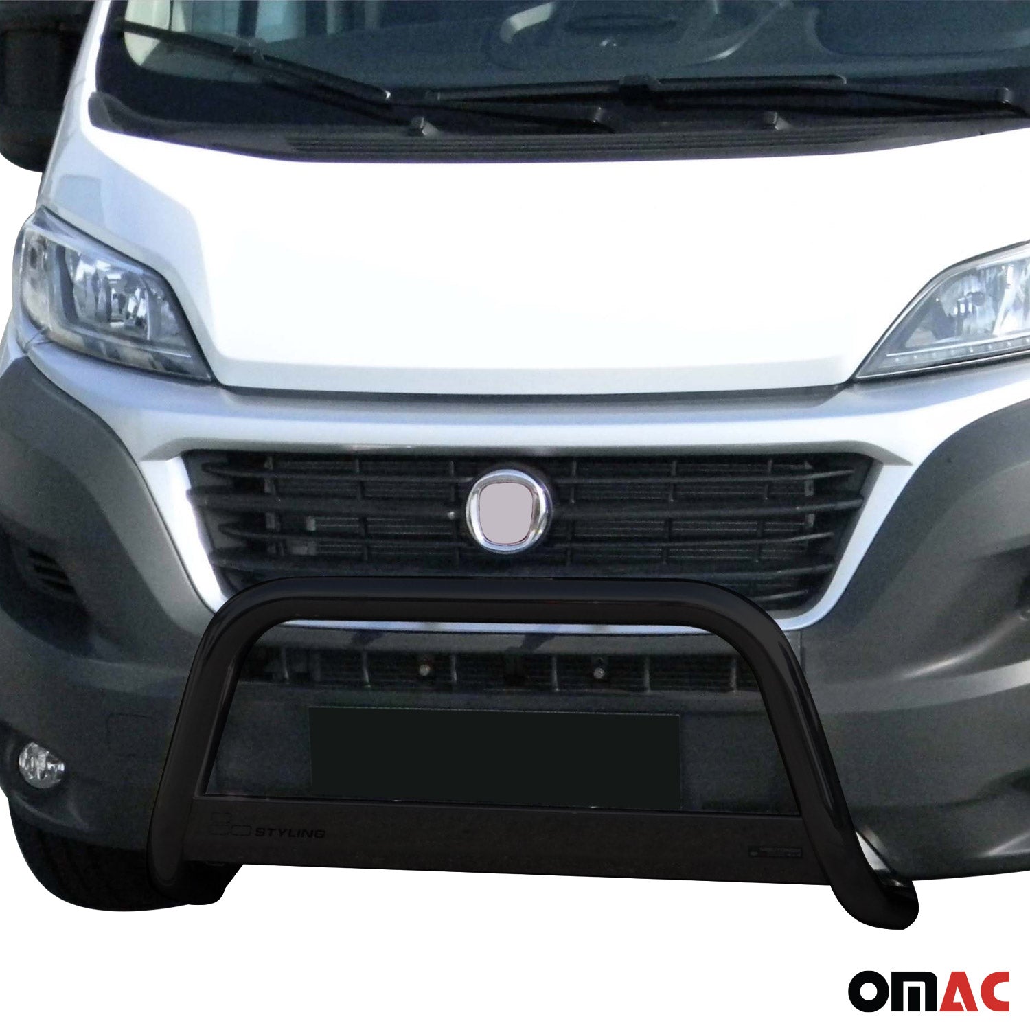 Bull Barra Frontal para Fiat Ducato 2014-2020 Negro Brillante Acero