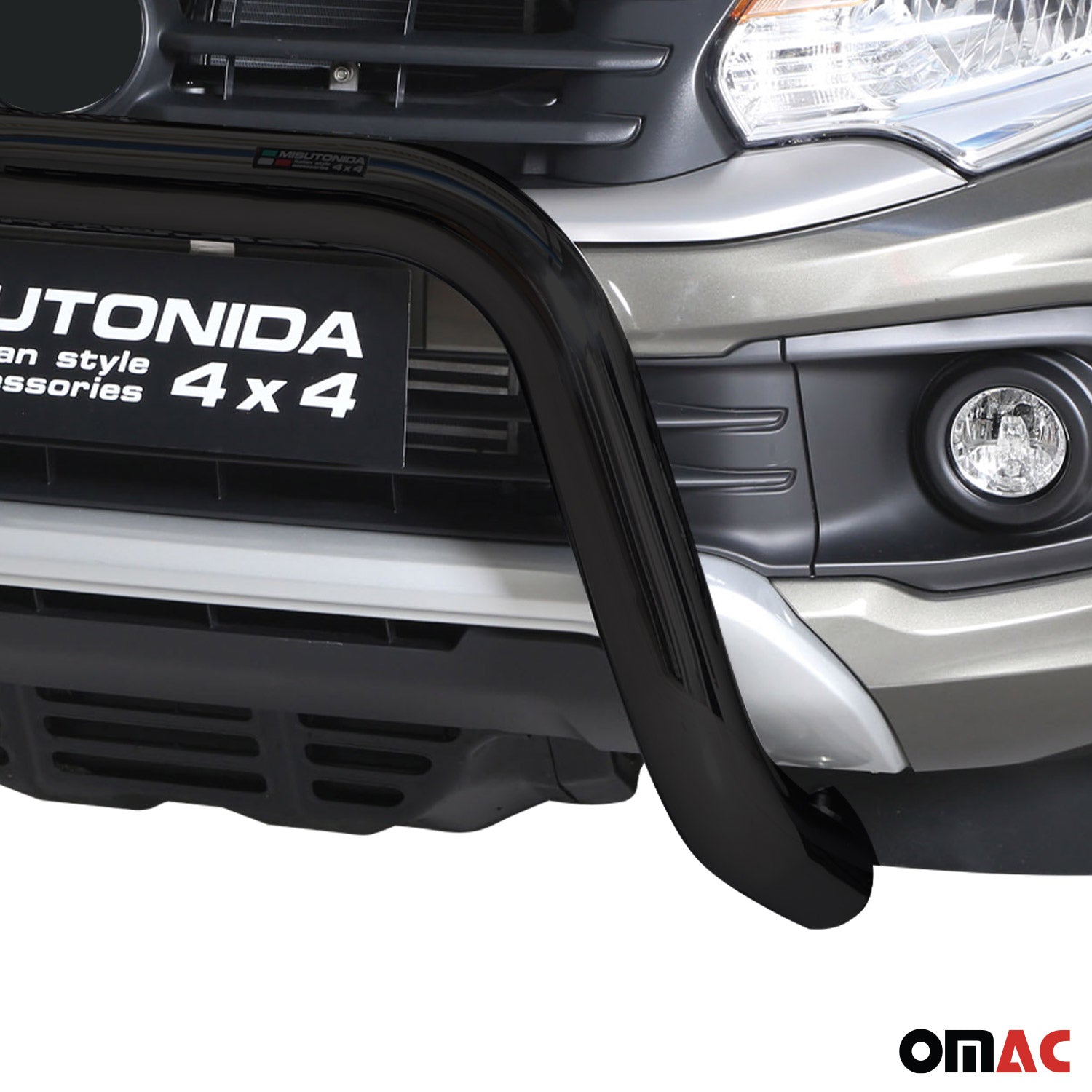 Bull Barra Frontal para Fiat Fullback 2016-2019 Negro Brillante Acero 1Pza