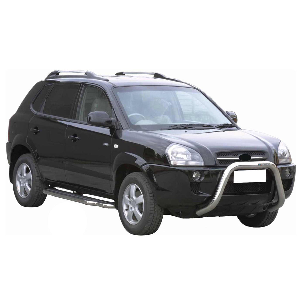 Bull Barra Frontal para Hyundai Tucson 2004-2009 Plata Brillante Acero