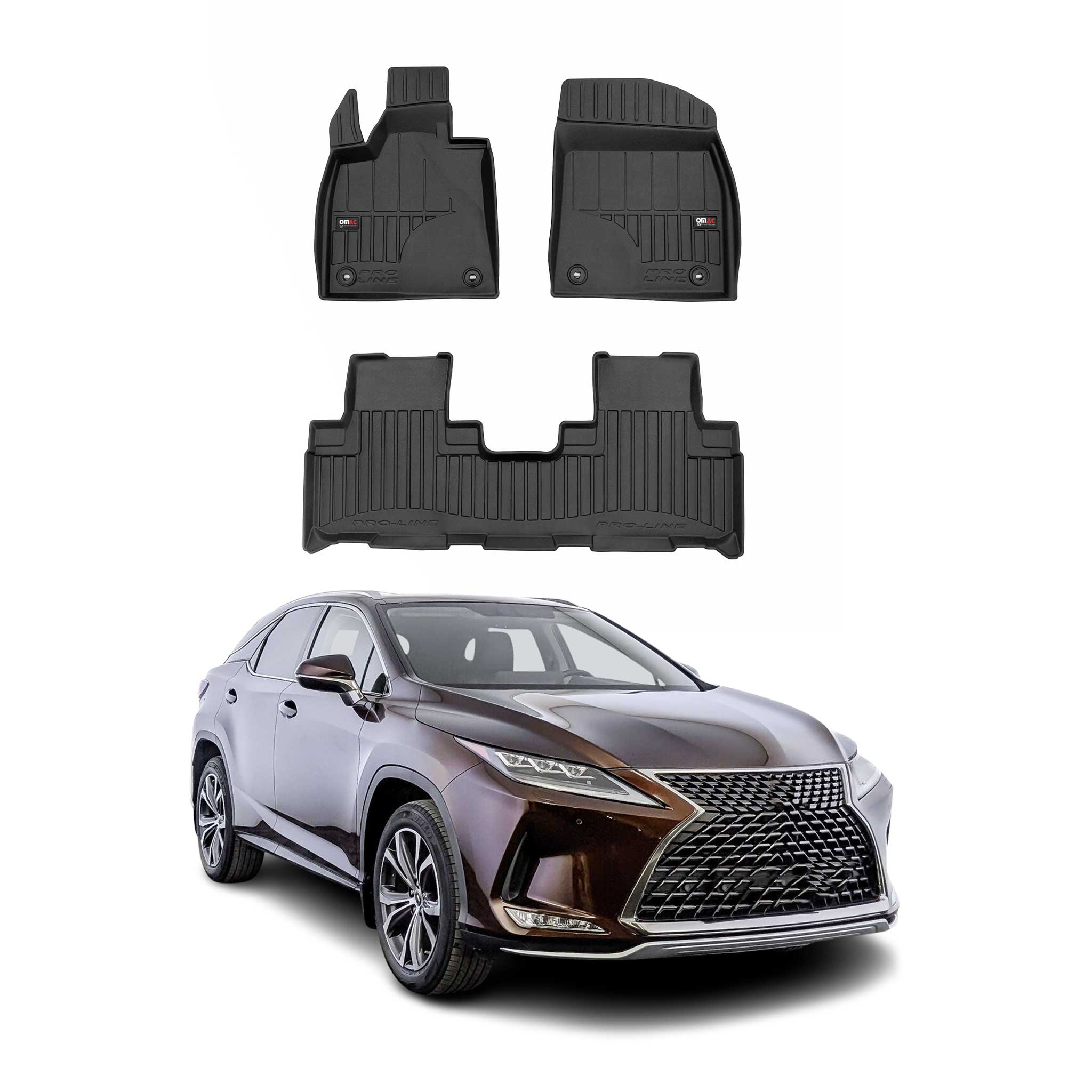 OMAC Premium Alfombrillas De Coche para Lexus RX 2016-2022 Negro TPE Goma 4Pza