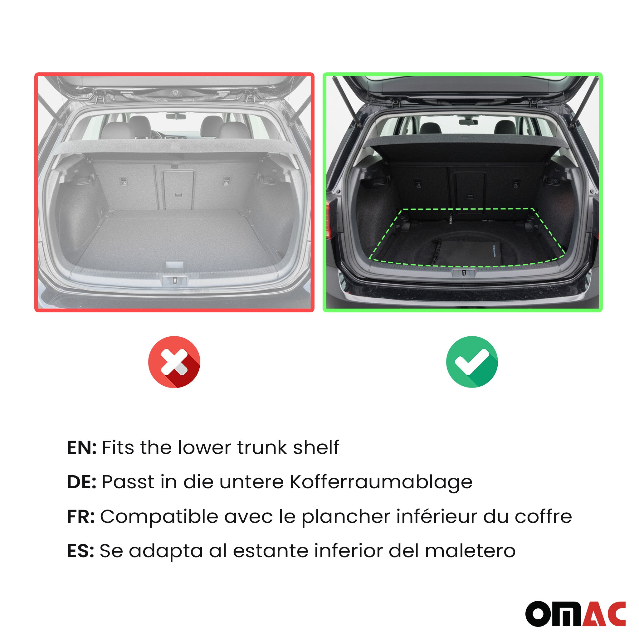 OMAC Bandeja Maletero Alfombrilla para Toyota Corolla 2019-2026 Negro Goma TPE