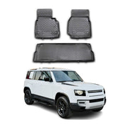 OMAC Alfombrillas De Coche para Land Rover Defender 110 2007-2020 Negro TPE 3Pza