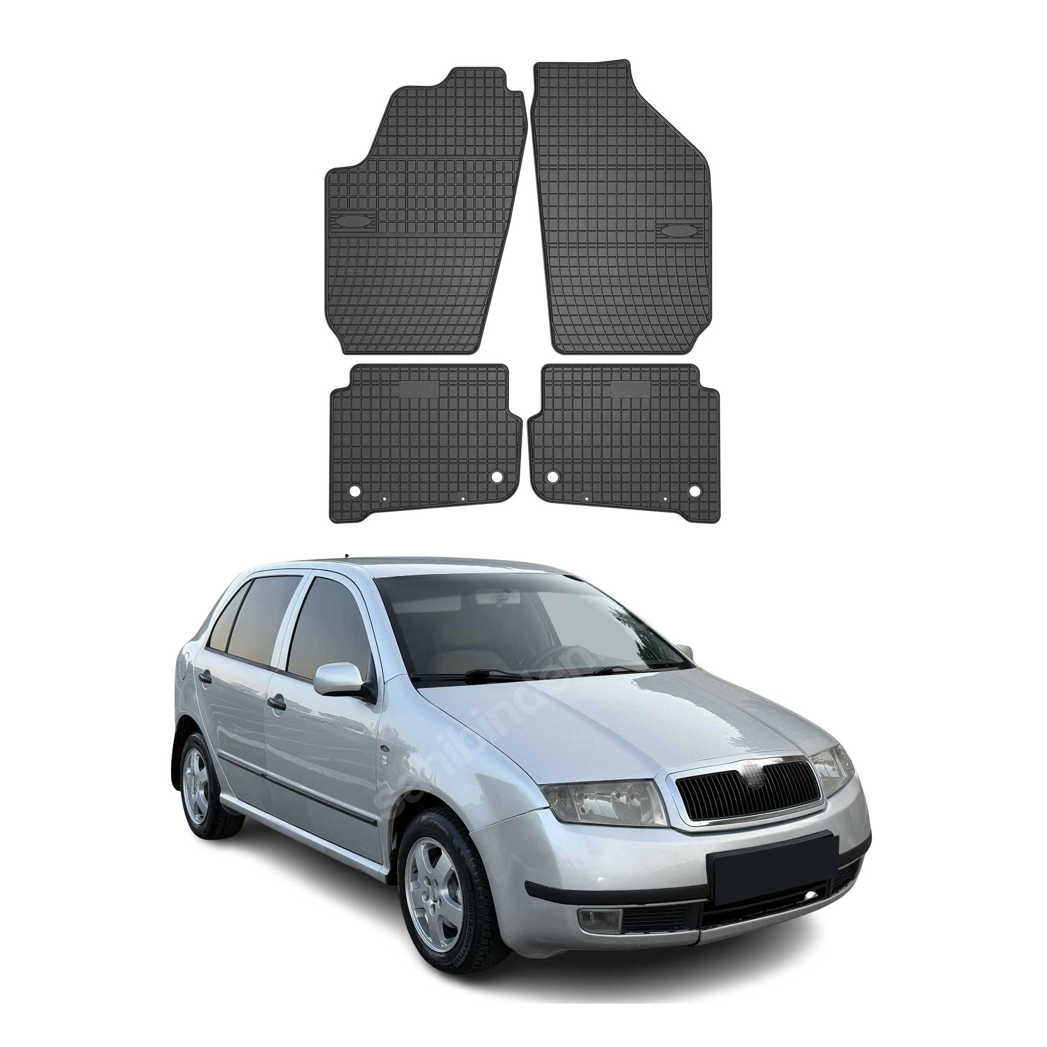 OMAC Alfombrillas De Coche para Skoda Fabia 1999-2008 Negro Goma TPE 4Pza
