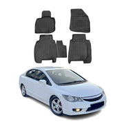 OMAC Alfombrillas De Coche para Honda Civic 2005-2011 5puertas Negro Goma TPE 4x