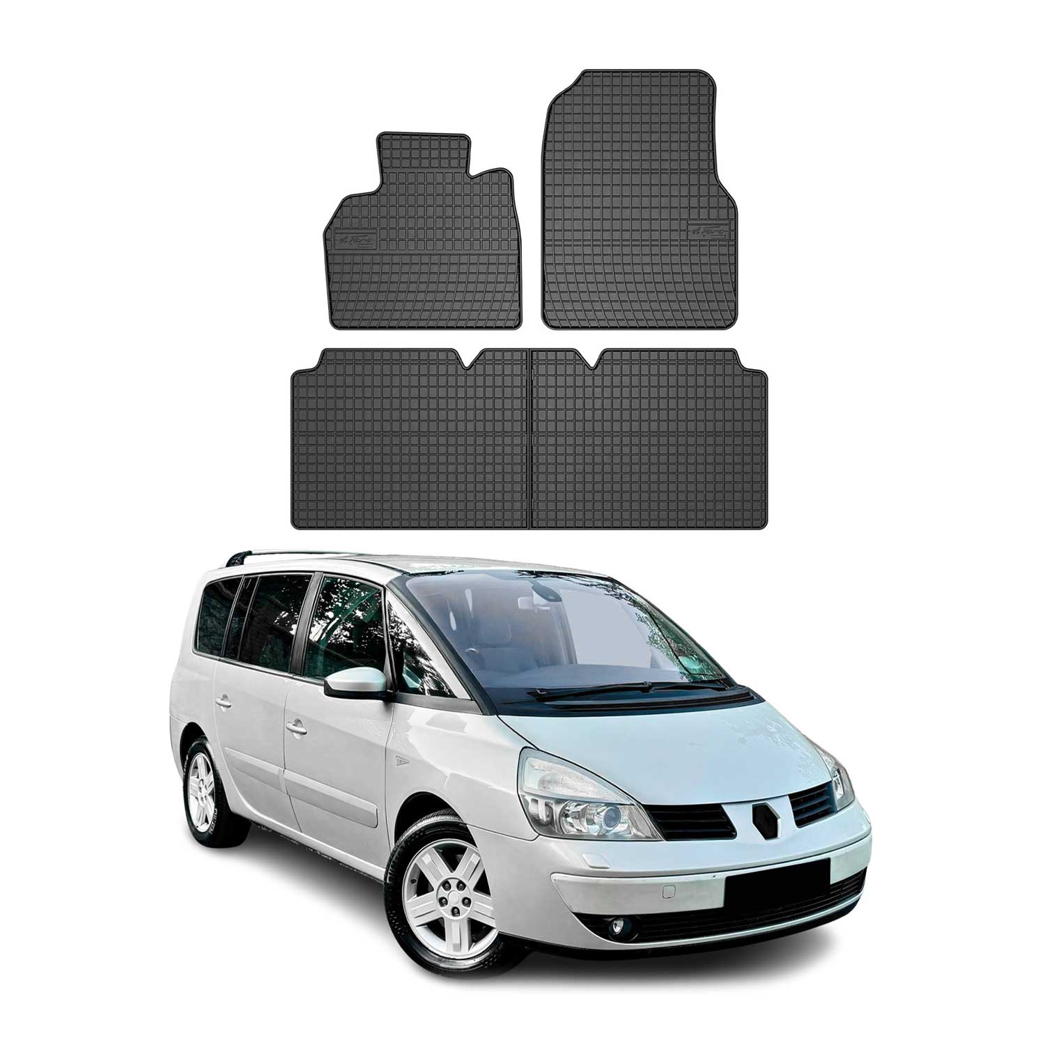 OMAC Alfombrillas De Coche para Renault Espace 2002-2014 Negro Goma 4Pza