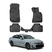 OMAC Alfombrillas De Coche para BMW Serie 3 G20 G21 2019-2025 RHD Negro Goma 4x