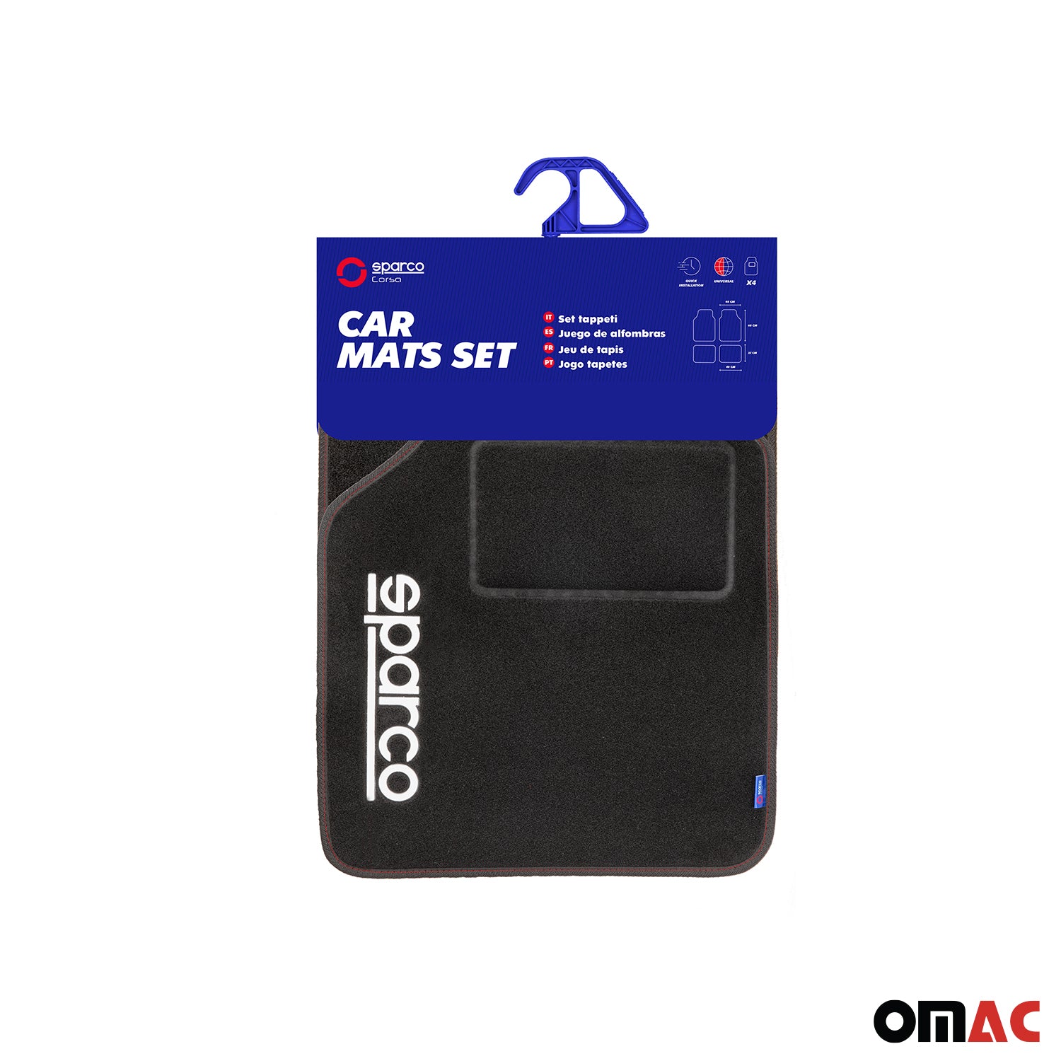 Sparco Alfombrillas De Coche Universal Negro Rojo Poliéster