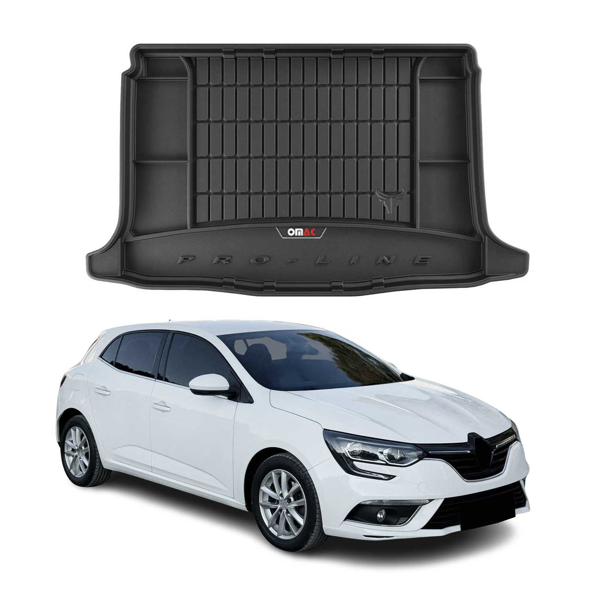 OMAC Premium Bandeja Maletero Alfombrilla para Renault Megane Hatchback 2015-24