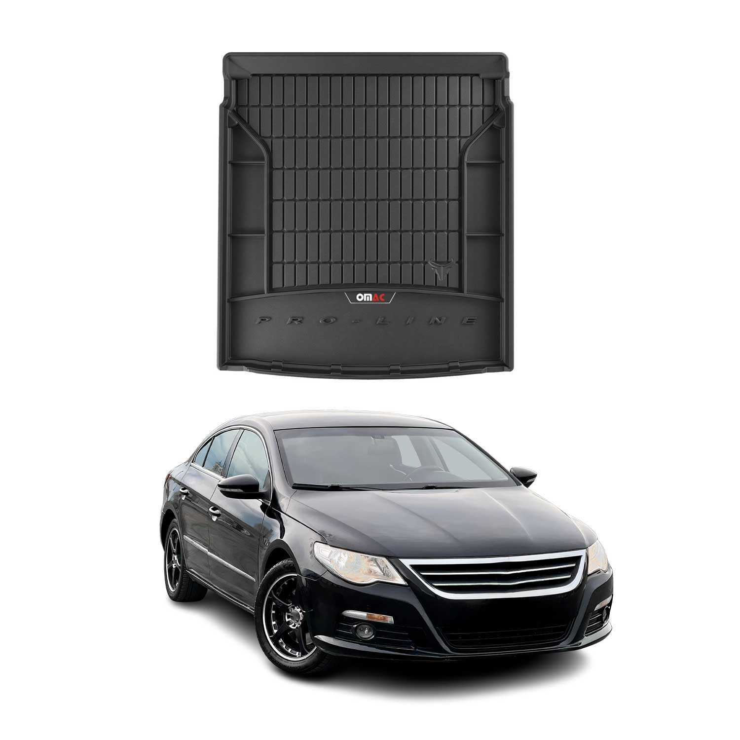 OMAC Premium Bandeja Maletero Alfombrilla para VW Passat CC 2007-2011 Negro TPE