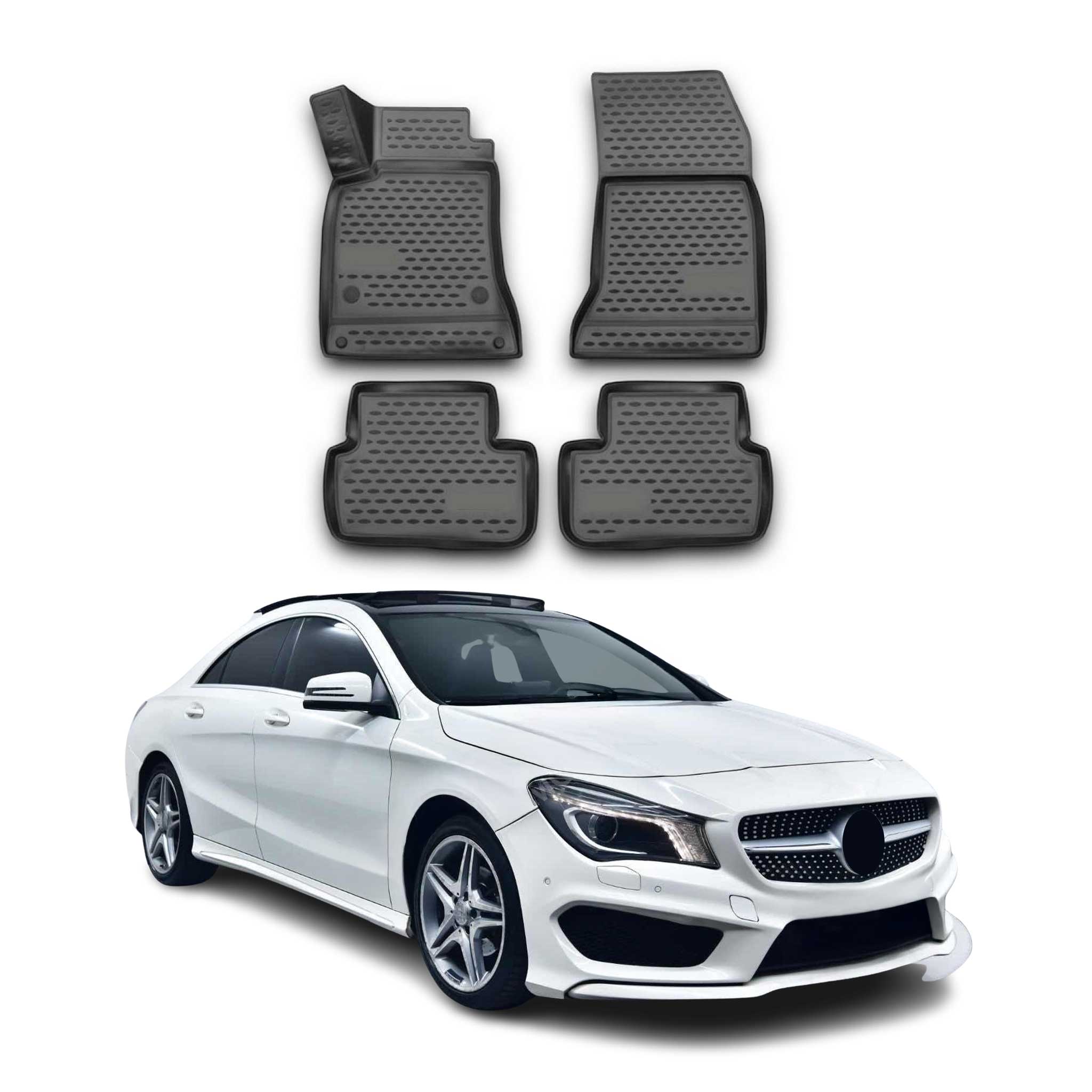 OMAC Alfombrillas De Coche para Mercedes CLA C117 2013-2019 Negro Goma 4Pza