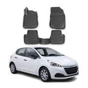 OMAC Alfombrillas De Coche para Peugeot 208 2012-2019 Negro Goma TPE 4Pza