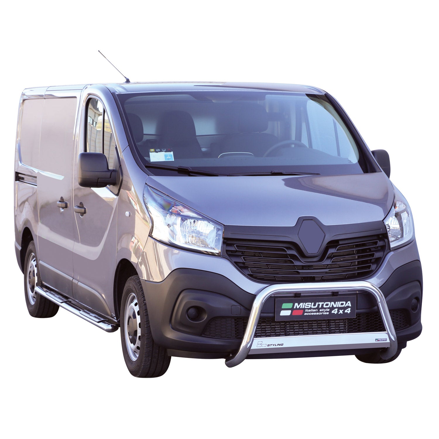 Estribos Barras Laterales para Renault Trafic 2014-2019 L1 Corto Plata Acero