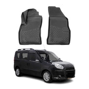 OMAC Alfombrillas De Coche para Fiat Doblo Maxi 2015-2021 Negro Goma TPE 2Pza