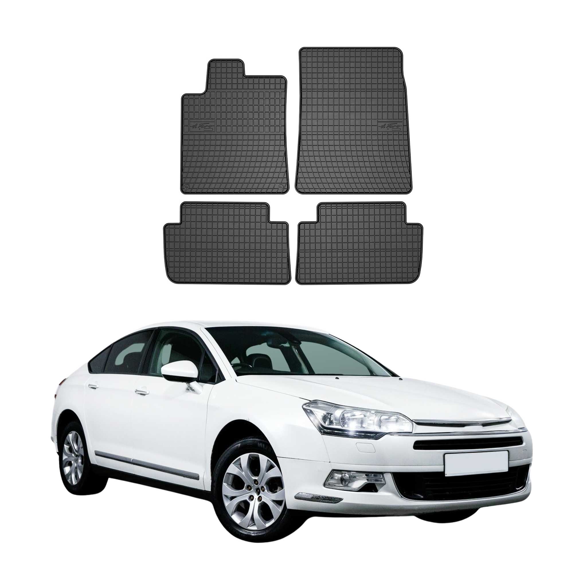 OMAC Alfombrillas De Coche para Citroen C5 Break 2001-2024 Negro Goma 4Pza