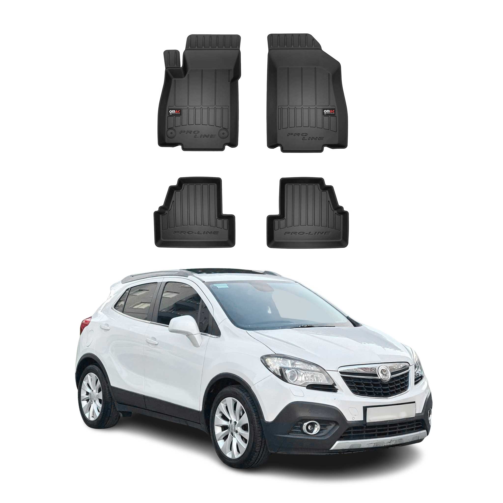OMAC Premium Alfombrillas De Coche para Opel Mokka Mokka X 2012-2020 TPE Goma 4x