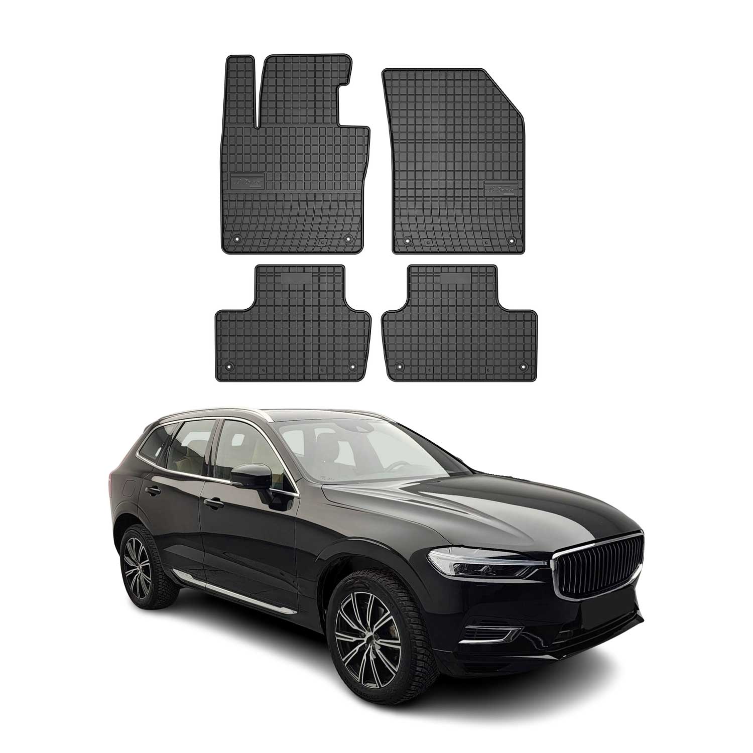 OMAC Alfombrillas De Coche para Volvo XC60 2017-2025 Negro Goma 4Pza