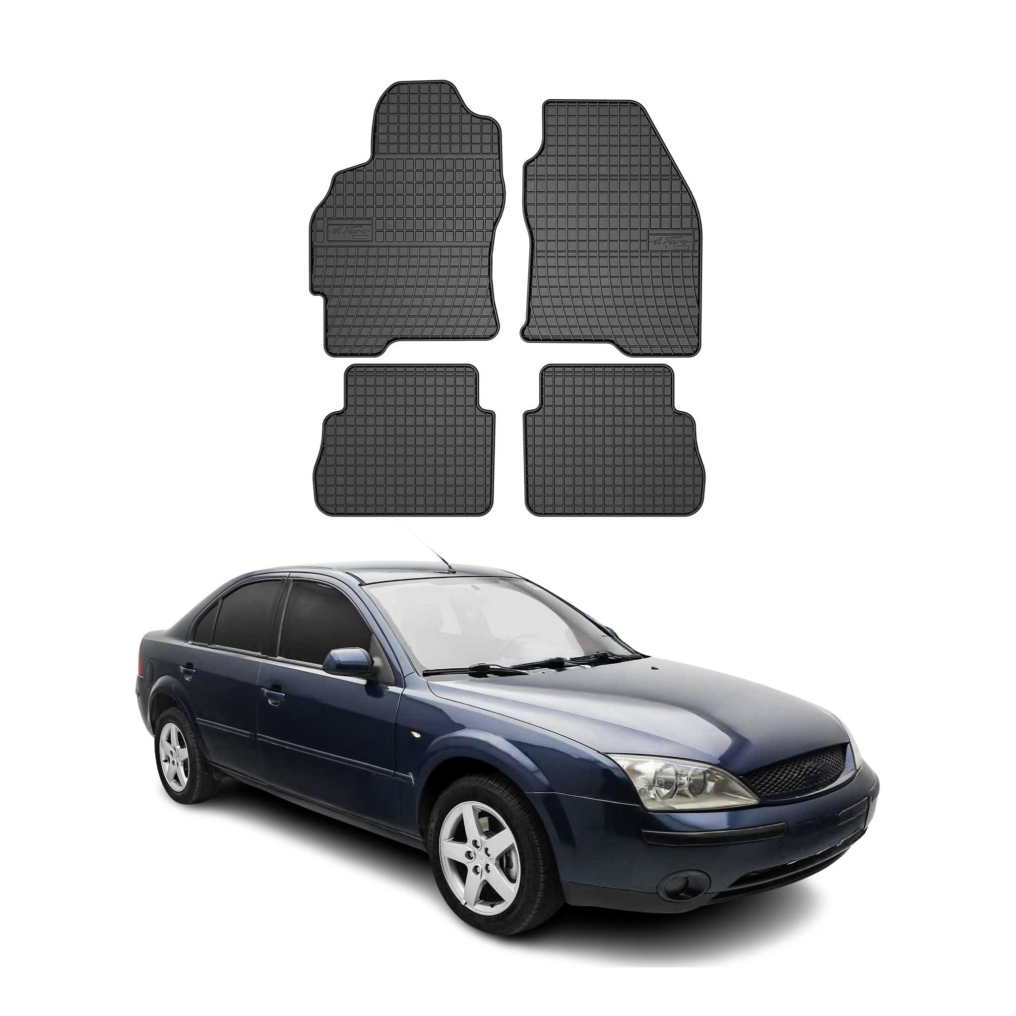 OMAC Alfombrillas De Coche para Ford Mondeo MKIII 2000-2007 Negro Goma 4Pza