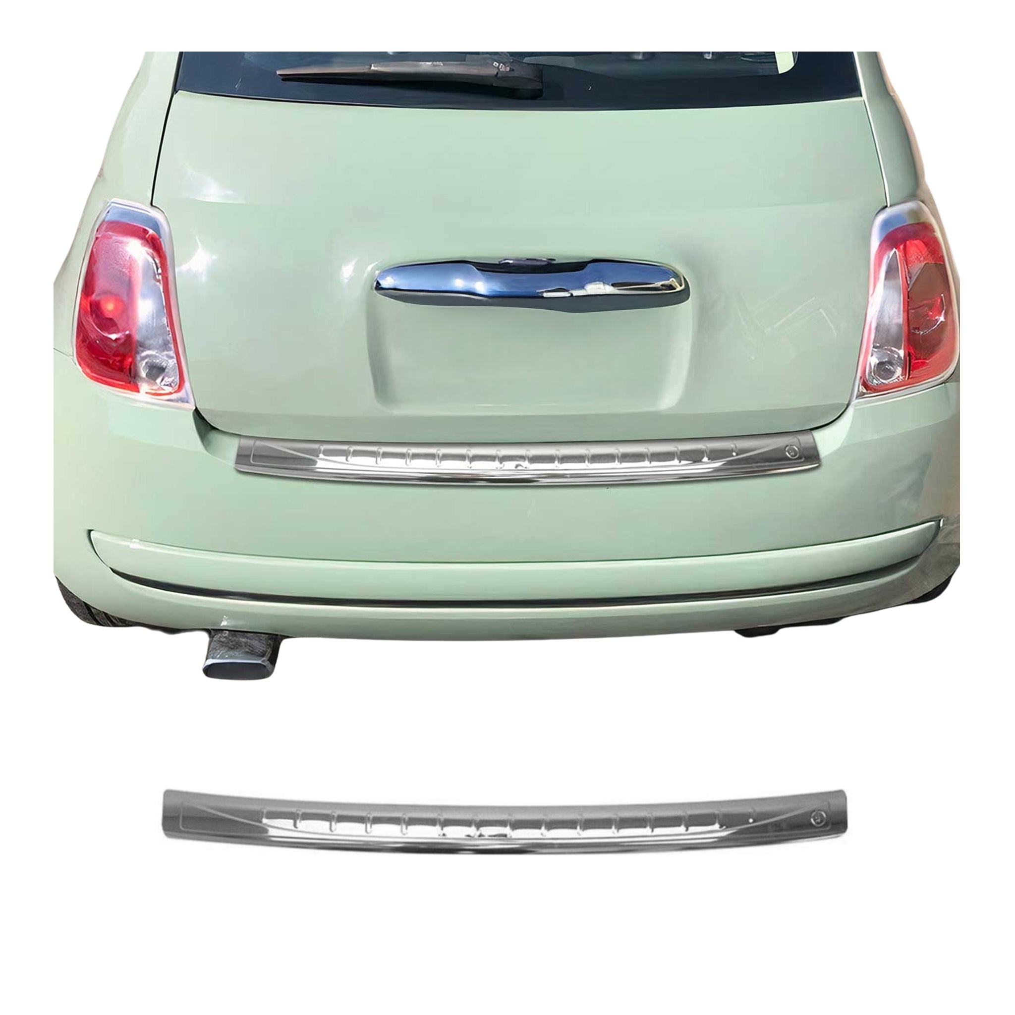 Protector Parachoques para Fiat 500 500C 2007-2024 Plata Brillante Acero