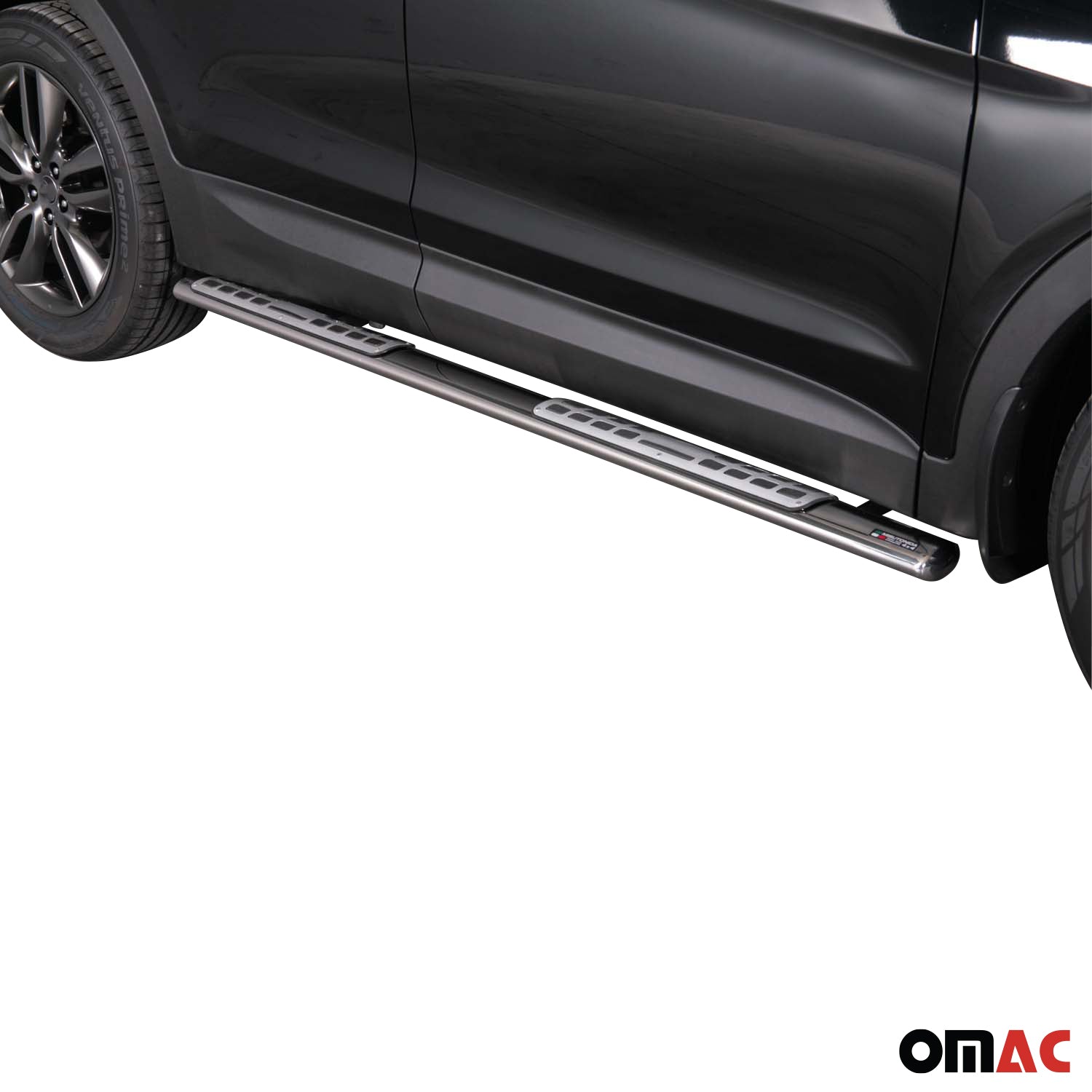 Par de Estribos Barras Laterales para Hyundai Santa Fe 2012-2015 Plata Acero 2x