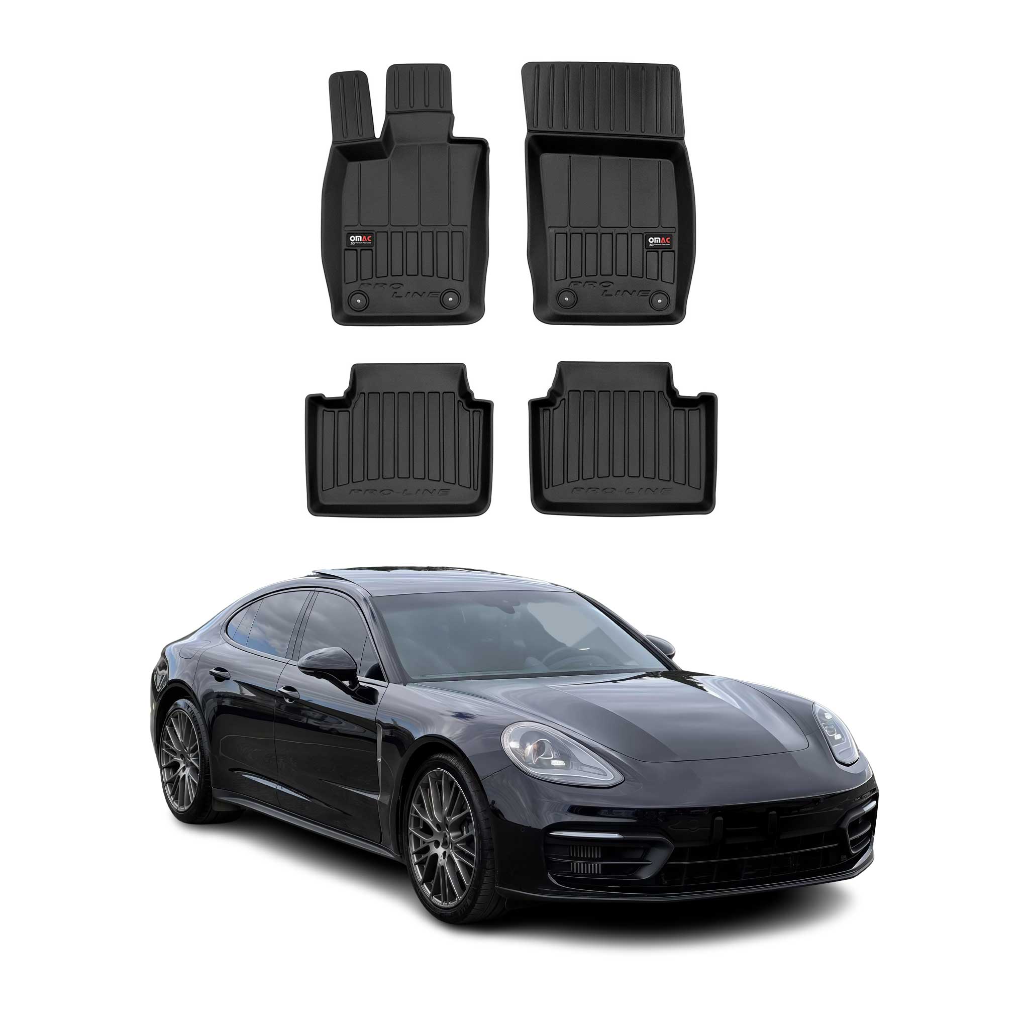 OMAC Premium Alfombrillas De Coche para Porsche Panamera 971 2017-2024 Goma 4x