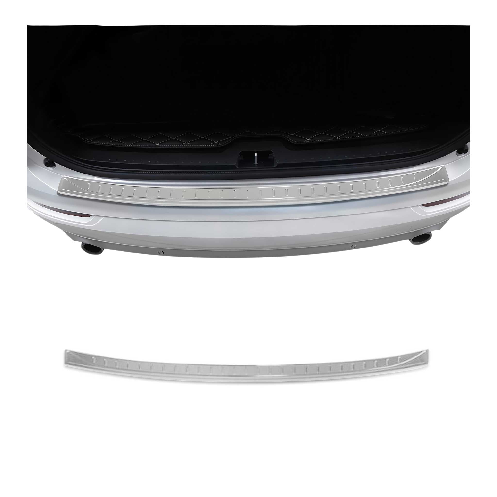 Protector de Parachoques Trasero para Volvo XC90 2015-2025 Plata Brillante Acero