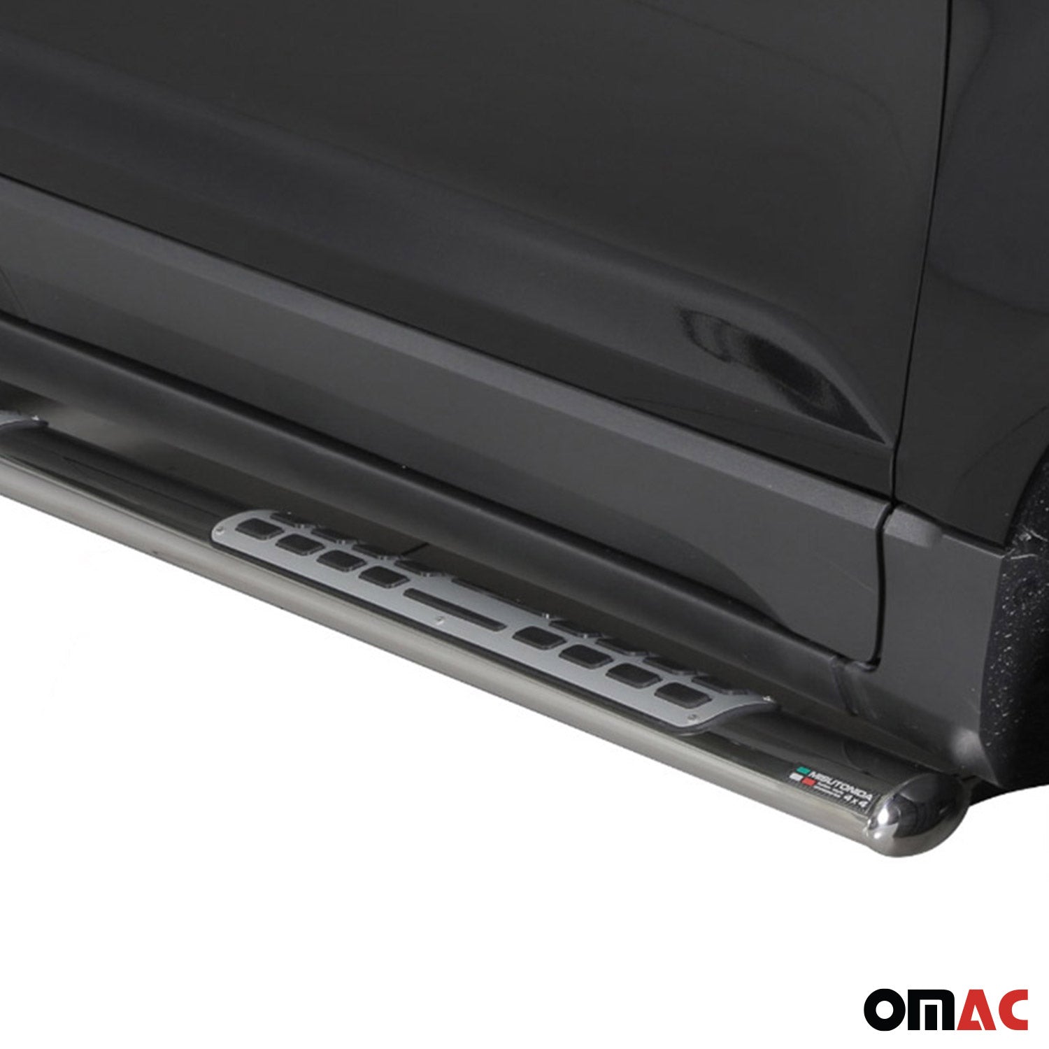 Par de Estribos Barras Laterales para Ford Ecosport 2013-2017 Plata Acero 2x