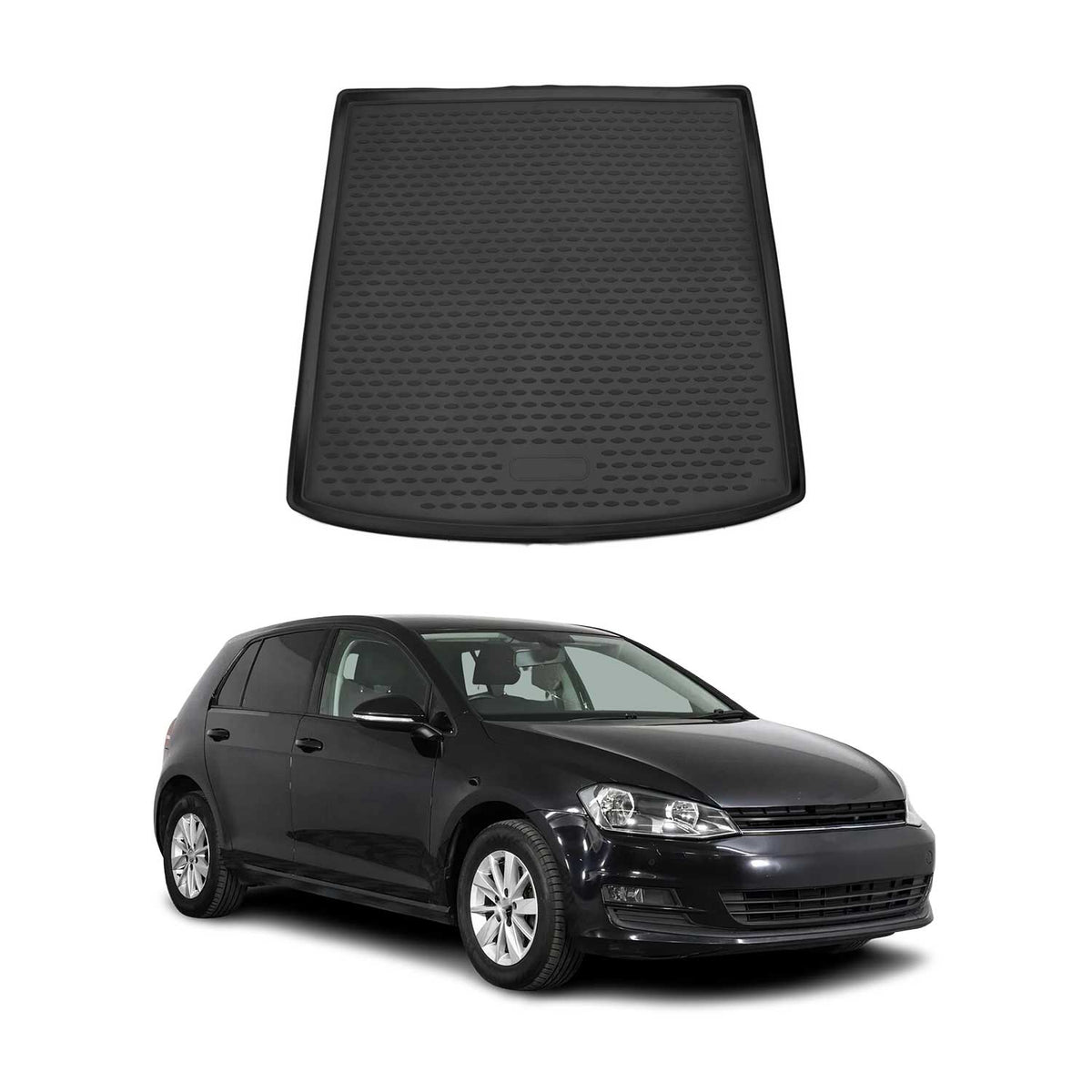 OMAC Bandeja Maletero Alfombrilla para VW Golf Familiar 2012-2019 Negro Goma TPE