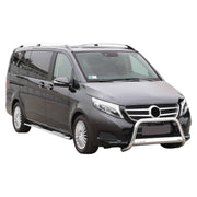 Bull Barra Frontal para Mercedes V Class 2014-2019 Plata Brillante Acero 1Pza