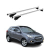 Menabo Barras de Techo Coche Baca para Hyundai ix35 2010-2015 Gris Aluminio 2Pza