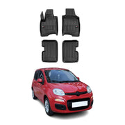 OMAC Premium Alfombrillas De Coche para Fiat Panda 2012-2026 Negro TPE Goma 4Pza