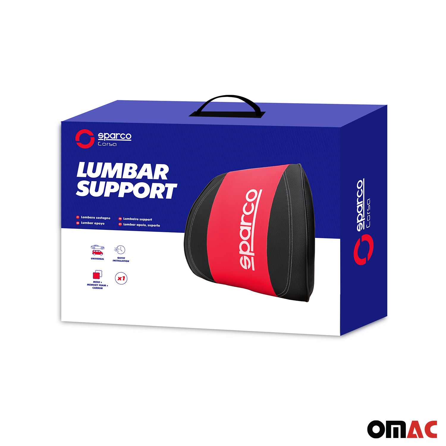 Sparco Automóvil Almohada de soporte Lumbar Universal Rojo