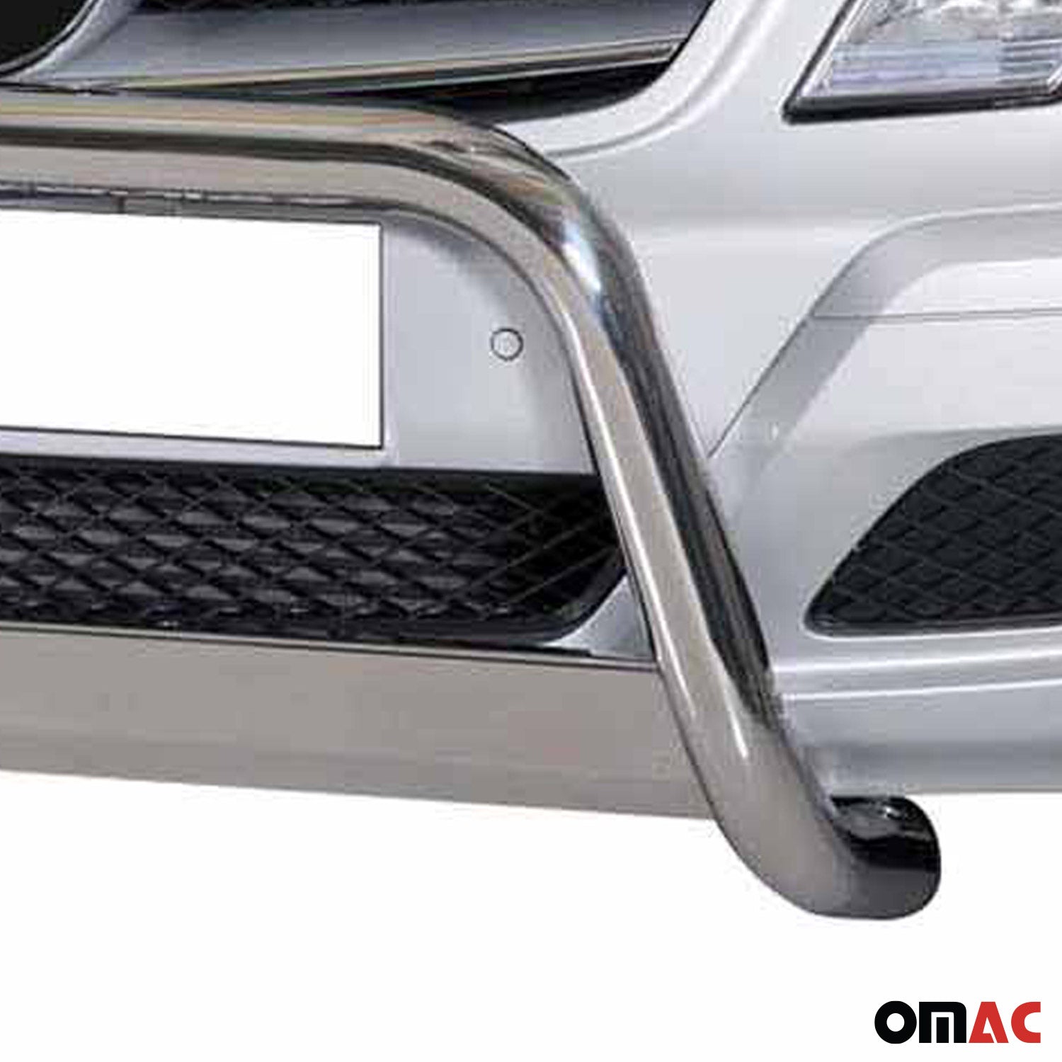 Bull Barra Frontal para Mercedes Vito Viano 2010-2014 Plata Brillante Acero 1Pza