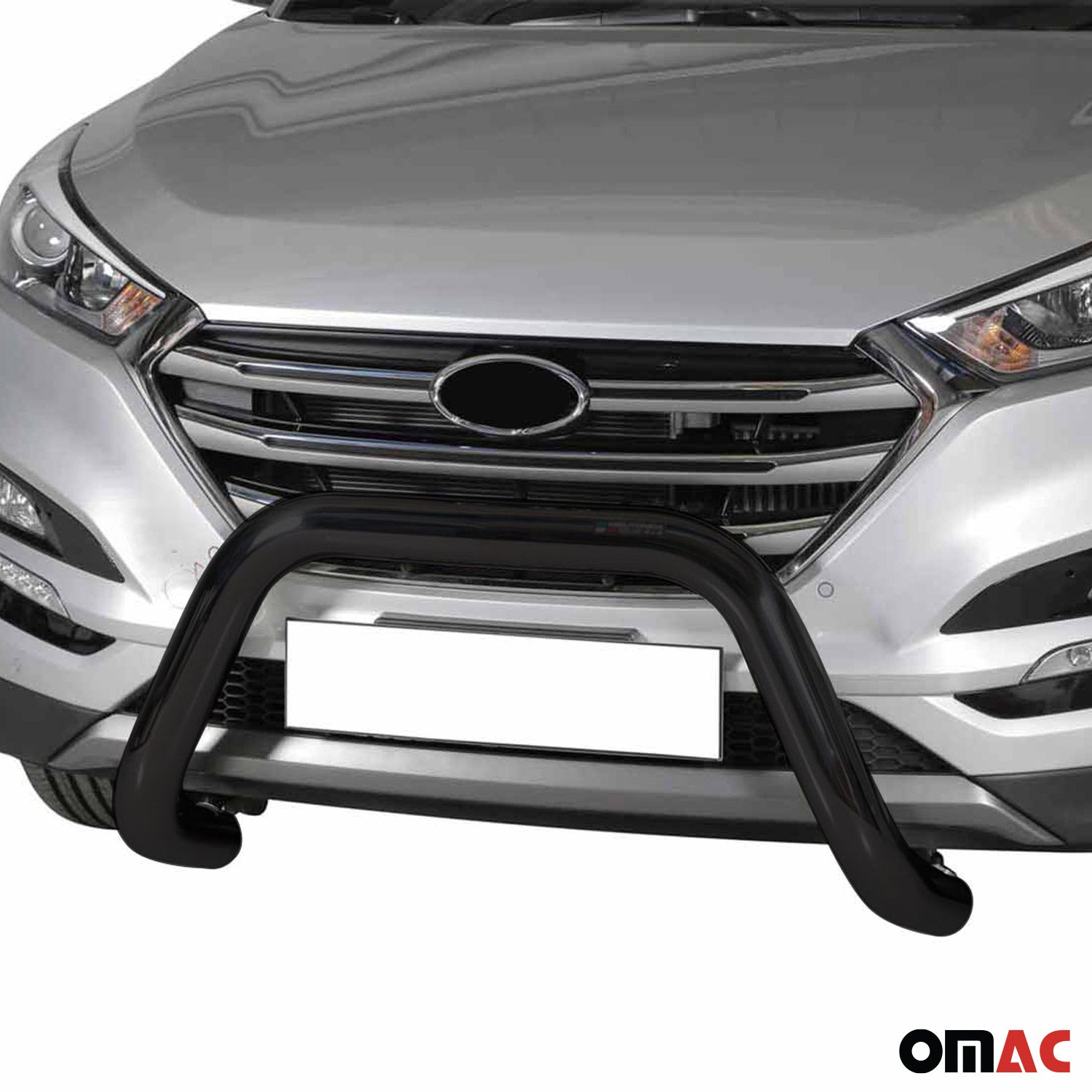 Bull Barra Frontal para Hyundai Tucson 2015-2018 Negro Brillante Acero
