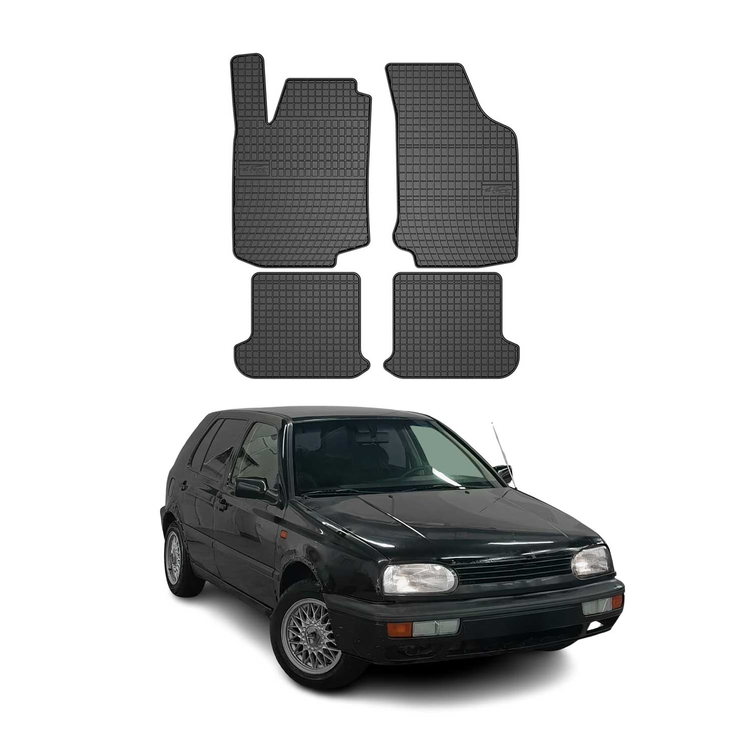 OMAC Alfombrillas De Coche para VW Golf 1991-1999 Negro Goma 4Pza