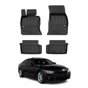 OMAC Premium Alfombrillas De Coche para BMW Serie 4 F32 Cupé 2013-2020 Negro 4x