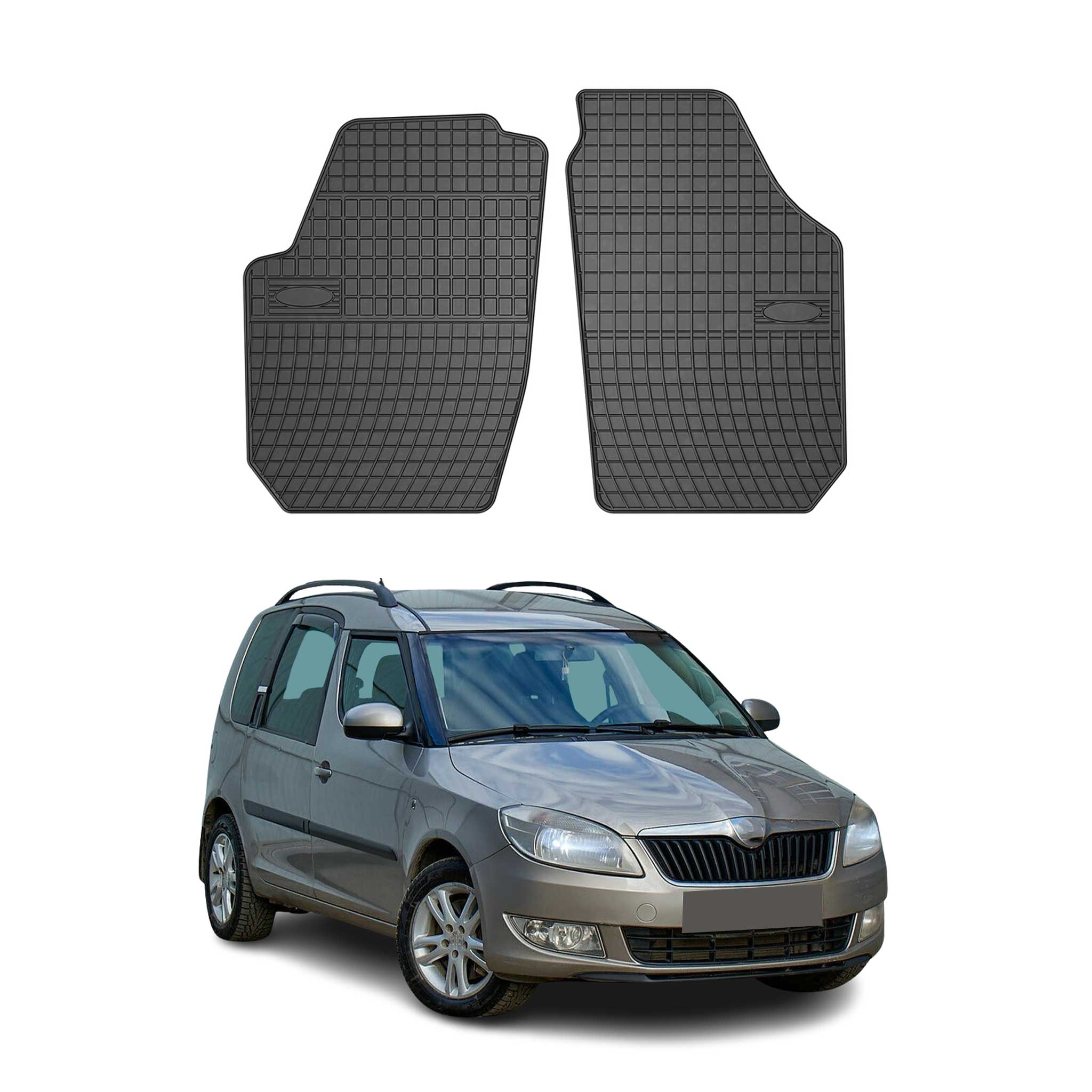 OMAC Alfombrillas De Coche para Skoda Roomster 2006-2015 Negro Goma 4Pza