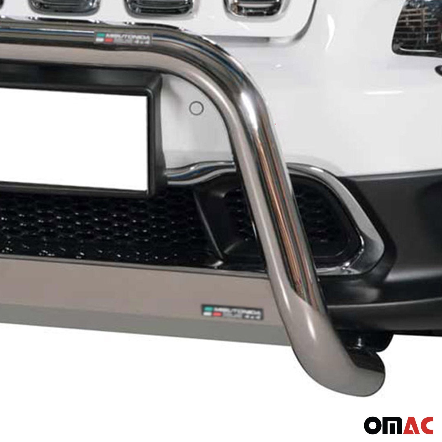 Bull Barra Frontal para Jeep Cherokee 2013-2018 Plata Brillante Acero