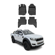 OMAC Premium Alfombrillas De Coche para Ford Ranger 2011-2024 Negro TPE Goma 4x
