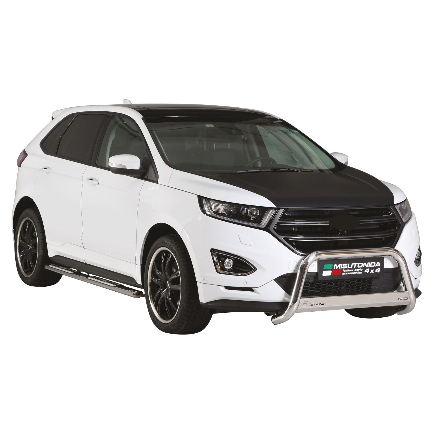 Par de Estribos Barras Laterales para Ford Edge 2015-2018 Plata Acero 2x