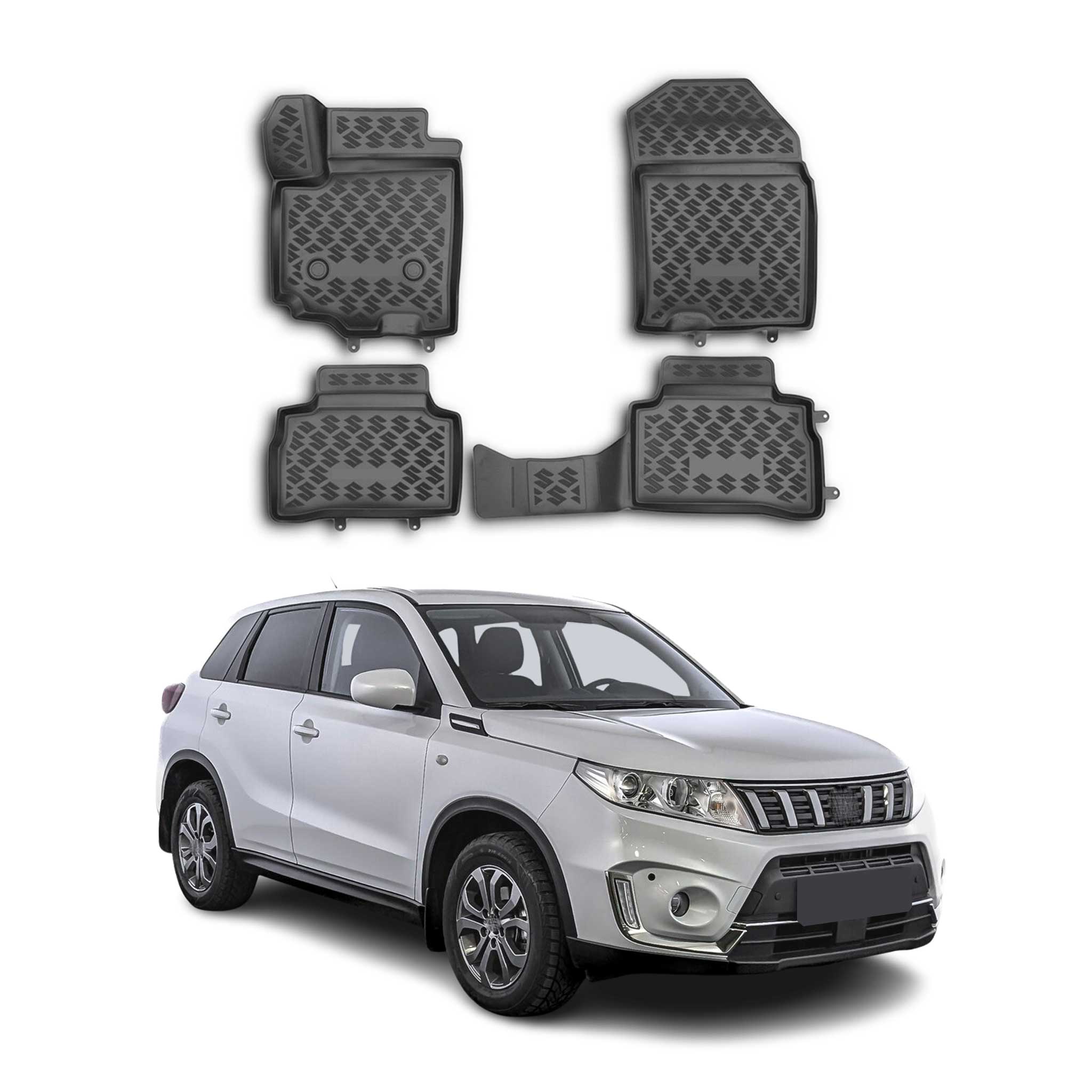 OMAC Alfombrillas De Coche para Suzuki Vitara 2015-2024 Negro Goma TPE 4Pza