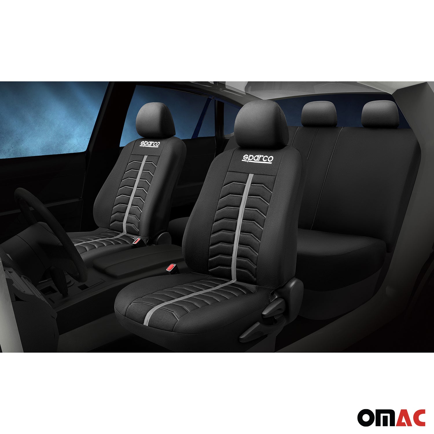 Sparco Funda de Asiento Universal Gris Negro delanteros traseros