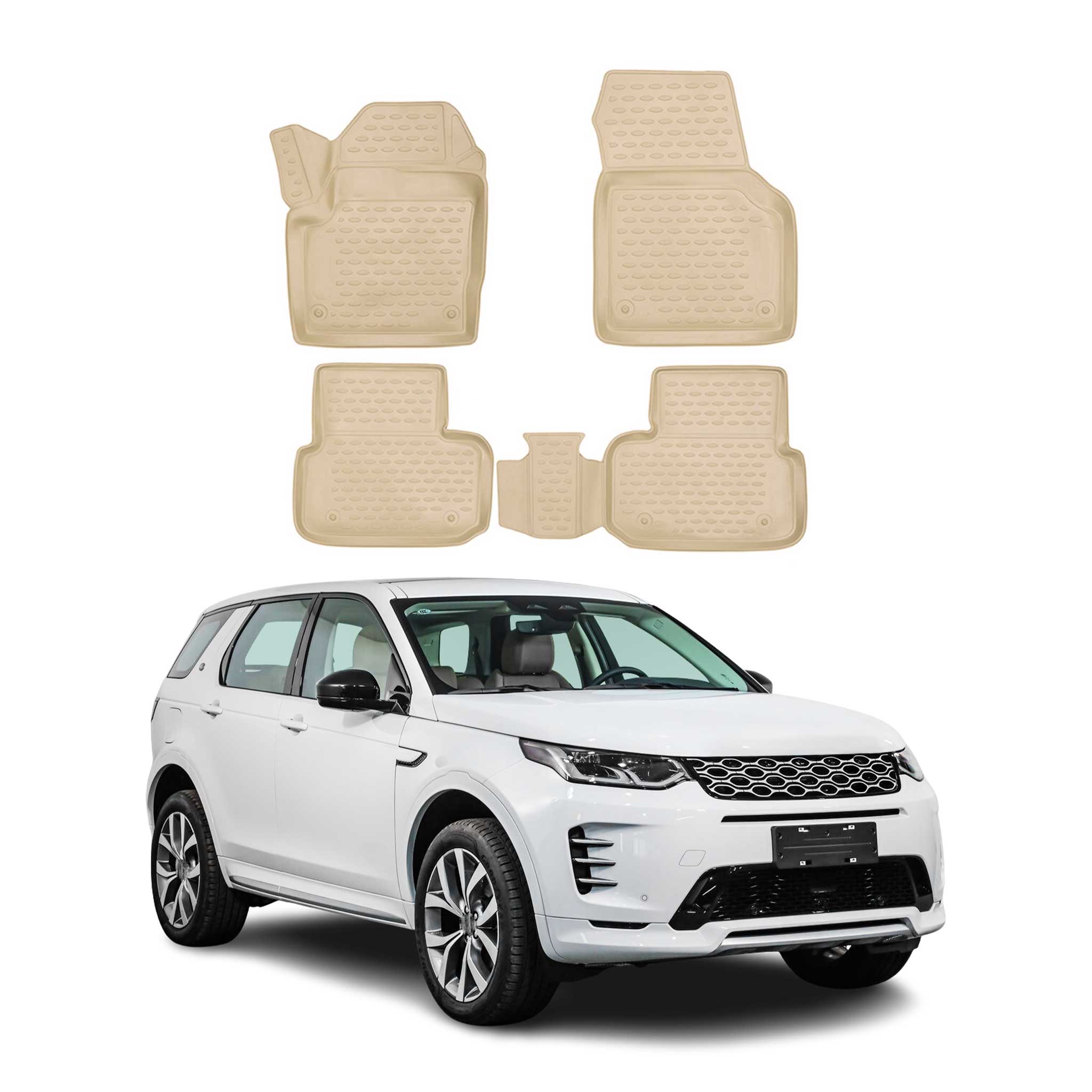 OMAC Alfombrillas De Coche para Land Rover Discovery Sport 2014-2017 Beige 4x
