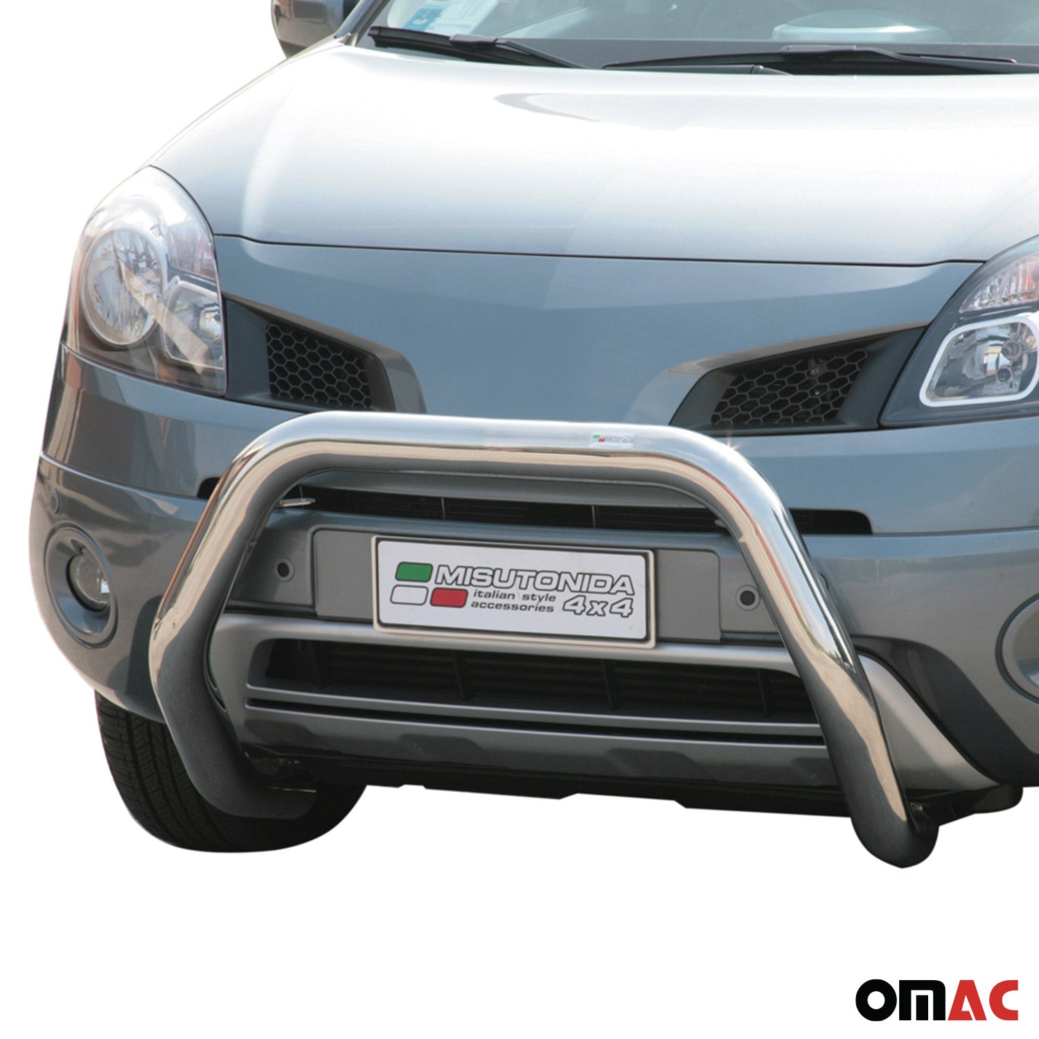 Bull Barra Frontal para Renault Koleos 2008-2011 Plata Brillante Acero 1Pza