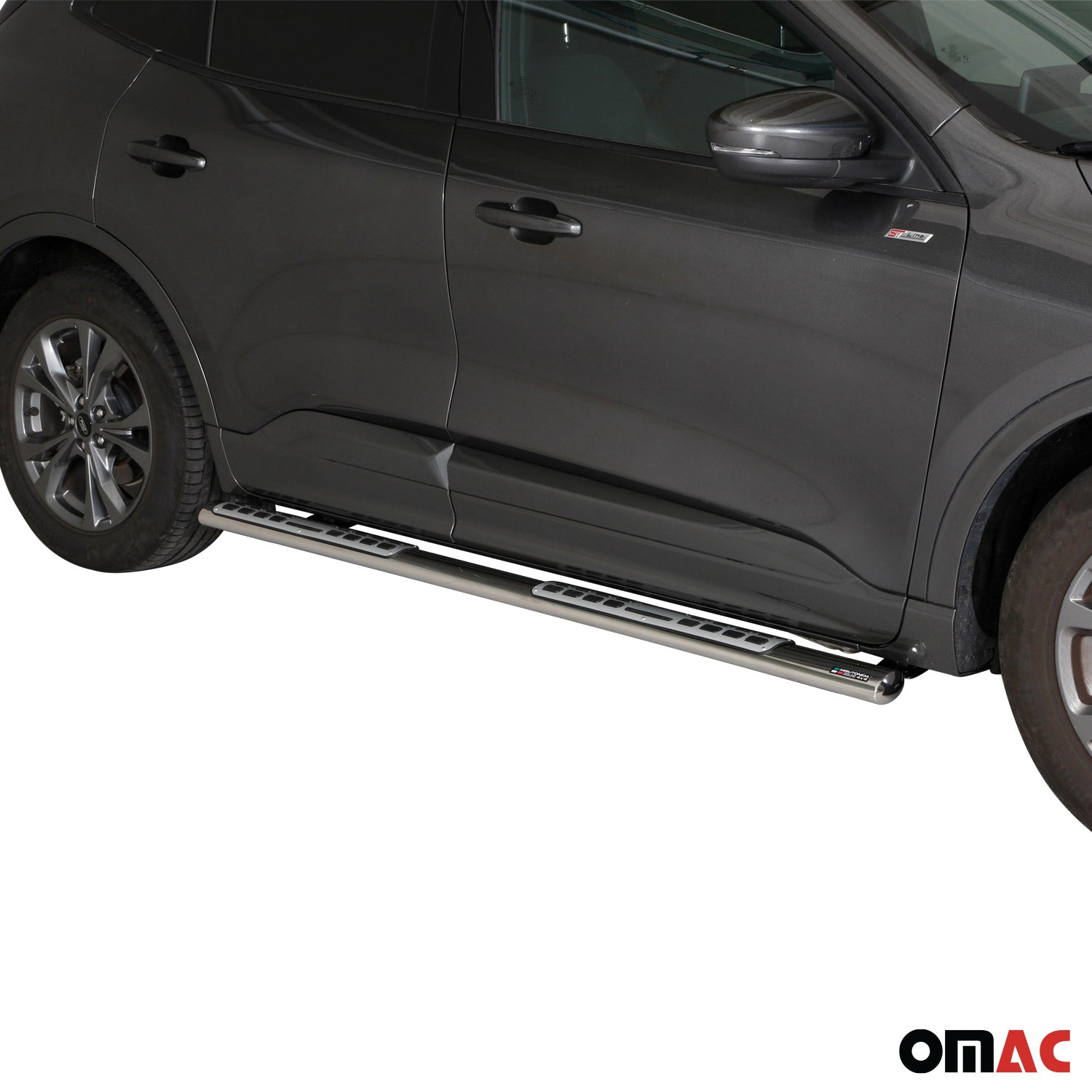 Par de Estribos Barras Laterales para Ford Kuga 2019-2025 Plata Acero 2x