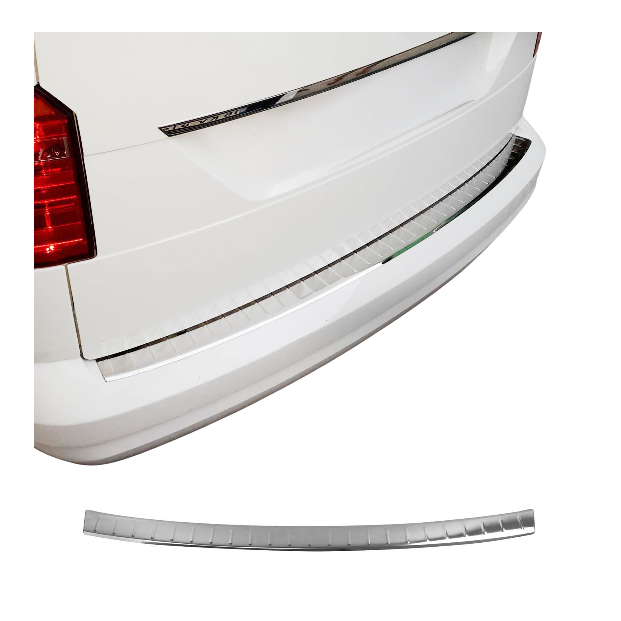 Protector de Parachoques Trasero para VW Caddy 2015-2020 Plata Brillante Acero