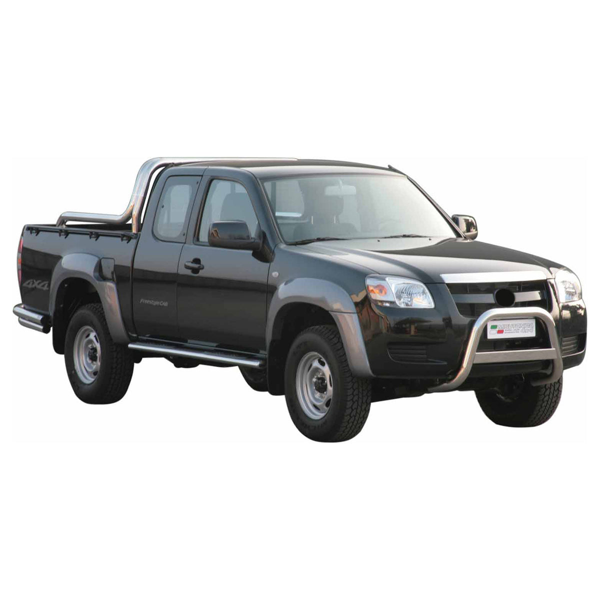 Bull Barra Frontal para Mazda BT-50 2006-2012 Plata Brillante Acero 1Pza