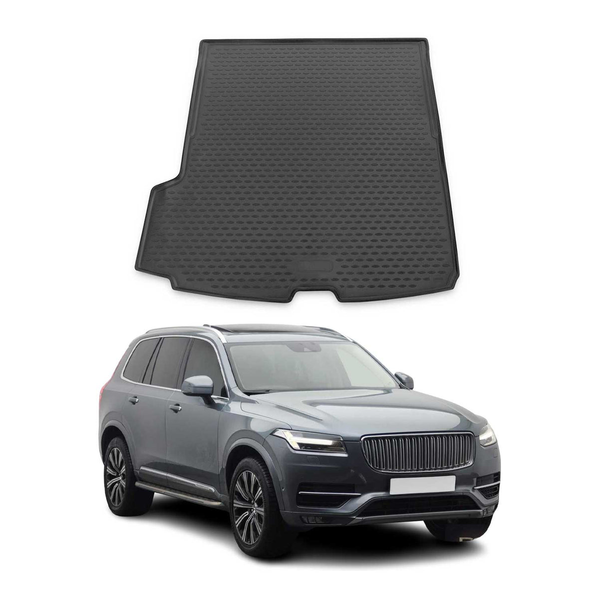 OMAC Bandeja Maletero Alfombrilla para Volvo XC90 2014-2024 Negro Goma TPE 1Pza