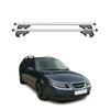 Menabo Barras de Techo Coche Barra para Saab 9-5 Familiar 1999-2012 Gris Alu 2x