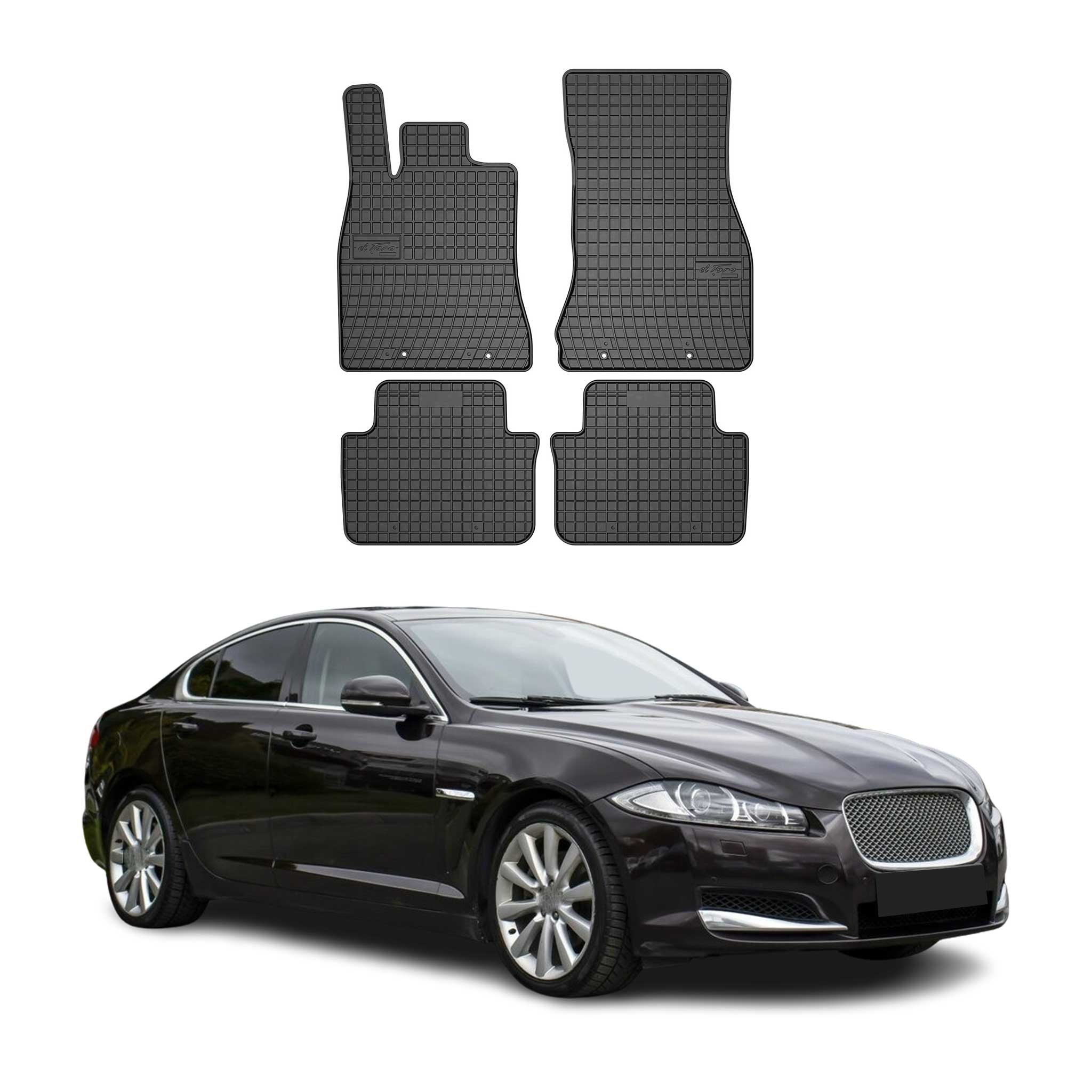 OMAC Alfombrillas De Coche para Jaguar XF X250 2007-2015 Negro Goma 4Pza